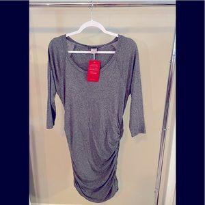 Bobi Casual Dress, NWT, Cinched sides, Dark Grey